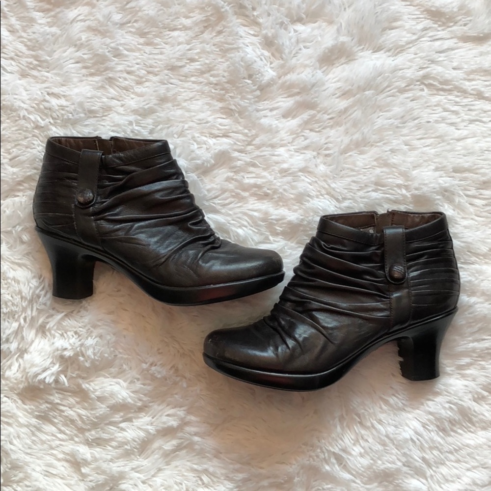 Dansko Brown Leather Heeled Ankle Boots